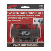 Набор головок для поврежденных болтов и гаек под шуруповерт 1/4" 5ед. 6227 JTC