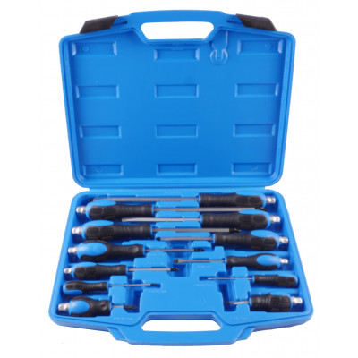 Набір викруток PH0-PH4, SL3.2-SL9.5 посилених суцільнометалевих 12од. VT07045 Набір викруток PH0-PH4, SL3.2-SL9.5 посилених суцільнометалевих 12од. VT07045