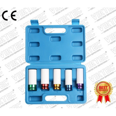 Набір ударних головок для литих дисків 15, 17, 19, 21, 22мм VT13189 Набір ударних головок для литих дисків 15, 17, 19, 21, 22мм VT13189