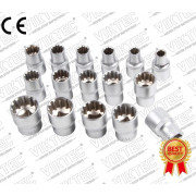 Набор головок SPLINE 8-24мм, 1/2", 16ед. VT13776