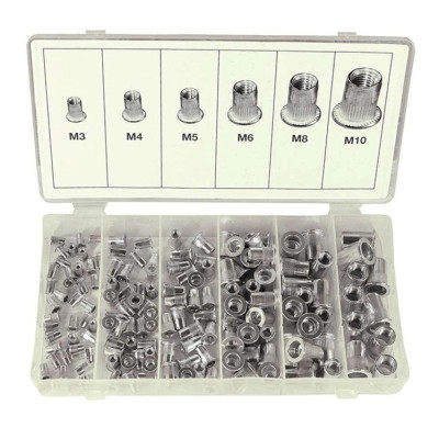 Набор резьбовых алюминиевых заклепок 150ед. VT13978B Набор резьбовых алюминиевых заклепок 150ед. VT13978B