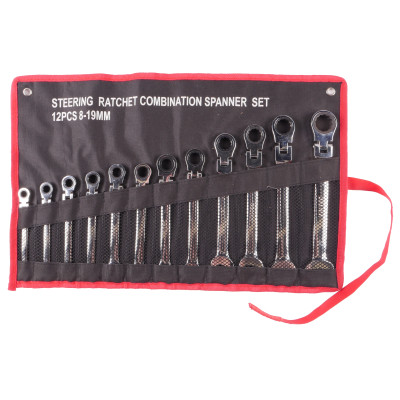 Набор рожково-накидных ключей с трещоткой шарнирных 8-22мм 12ед. VT14125 Набор рожково-накидных ключей с трещоткой шарнирных 8-22мм 12ед. VT14125