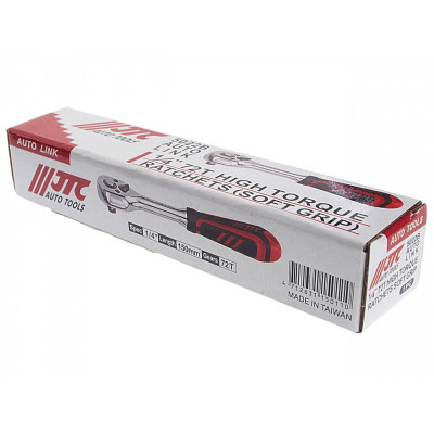 Тріскачка 1/4" 72зубця 150мм (гумова ручка) 5022B JTC Тріскачка 1/4" 72зубця 150мм (гумова ручка) 5022B JTC