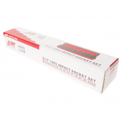 Набір головок ударних 1/2" 6гр. 10-24мм 10од. J410M JTC Набір головок ударних 1/2" 6гр. 10-24мм 10од. J410M JTC