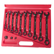 Набор ключей рожково-накидных с трещоткой 8-19мм 10ед. 3028 JTC