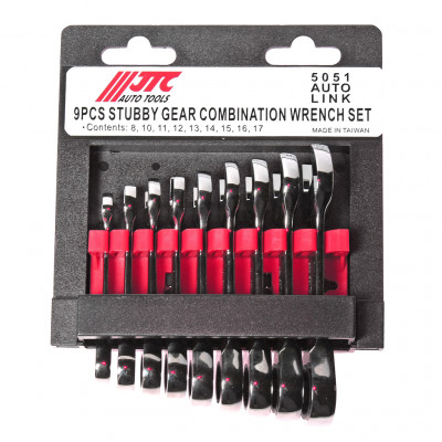 Набор ключей рожково-накидных с трещоткой 8-17мм 9ед. 5051 JTC Набор ключей рожково-накидных с трещоткой 8-17мм 9ед. 5051 JTC