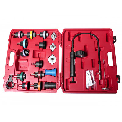 Набір для тестування герметичності охолоджувальної системи (пластиковий) 19од. 1528 JTC Набір для тестування герметичності охолоджувальної системи (пластиковий) 19од. 1528 JTC