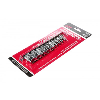 Набор головок TORX 1/4" и 3/8" Е4-Е18 10ед. 3901 JTC Набор головок TORX 1/4" и 3/8" Е4-Е18 10ед. 3901 JTC