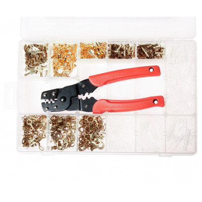 Комплект автомобільних клем неізольованих та обтискні кліщі 551од. 2028 JTC Комплект автомобільних клем неізольованих та обтискні кліщі 551од. 2028 JTC