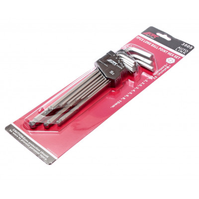 Набор ключей шестигранных с шаровидным наконечником 1.5-10мм 9ед. 3505 JTC Набор ключей шестигранных с шаровидным наконечником 1.5-10мм 9ед. 3505 JTC