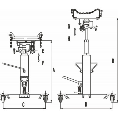 Стійка трансмісійна з універсальним супортом 500кг TJ490 JTC Стійка трансмісійна з універсальним супортом 500кг TJ490 JTC