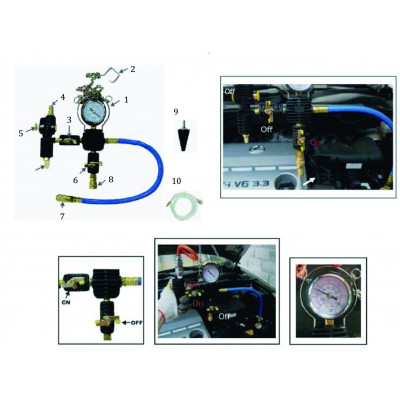 Набір для тестування тиску в радіаторі 28од. 4842A JTC Набір для тестування тиску в радіаторі 28од. 4842A JTC