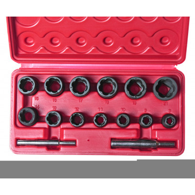 Набор головок для поврежденных болтов и гаек 15ед. 1321S JTC Набор головок для поврежденных болтов и гаек 15ед. 1321S JTC