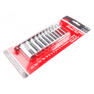 Набор головок торцевых глубоких 1/4" 11ед. H211M JTC Набор головок торцевых глубоких 1/4" 11ед. H211M JTC