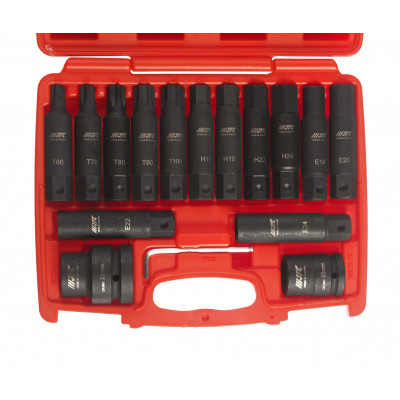 Набір головок ударних TORX, HEX 3/4" 16од. J616C JTC Набір головок ударних TORX, HEX 3/4" 16од. J616C JTC