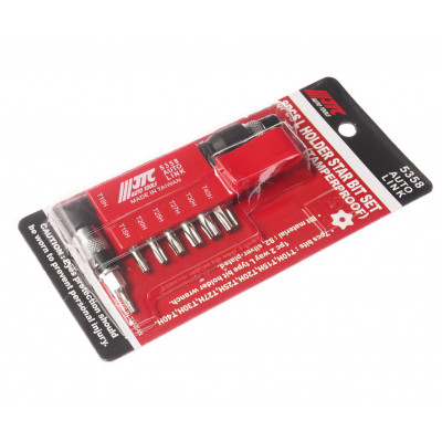 Набір біт 1/4" TORX T10H-T40H з Г-подібним перехідником 8од. 5358 JTC Набір біт 1/4" TORX T10H-T40H з Г-подібним перехідником 8од. 5358 JTC