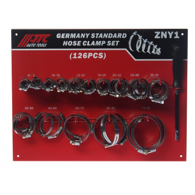 Комплект шланговых хомутов 126ед. ZNY1 JTC Комплект шланговых хомутов 126ед. ZNY1 JTC