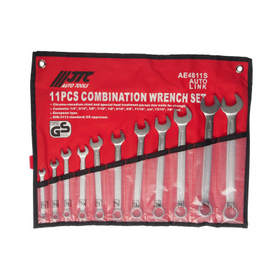 Набор рожково-накидных ключей дюймовых 11ед. AE4811S JTC Набор рожково-накидных ключей дюймовых 11ед. AE4811S JTC