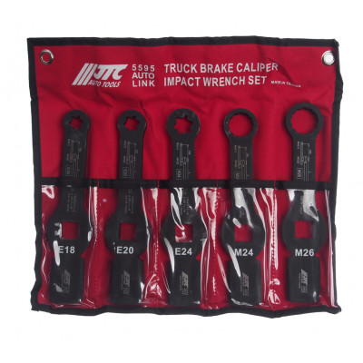 Набір сервісних ключів для гальмівних супортів (вантажівки) 5од. 5595 JTC Набір сервісних ключів для гальмівних супортів (вантажівки) 5од. 5595 JTC