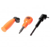 Отвертка с угловым переходником 90° (+2 биты PH2*25мм и держатель) 3701 JTC