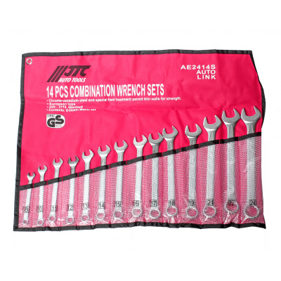 Набор ключей рожково-накидных 8-24мм 14ед. (ЕВРО-ТИП) AE2414S JTC Набор ключей рожково-накидных 8-24мм 14ед. (ЕВРО-ТИП) AE2414S JTC