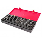 Набор ключей рожково-накидных 8-19мм, шарнирных с трещоткой 14ед. K6142 JTC