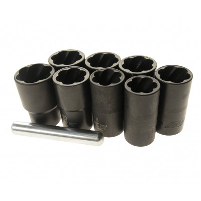 Набор головок глубоких для поврежденных болтов и гаек 1/2" 9ед. 4399S JTC Набор головок глубоких для поврежденных болтов и гаек 1/2" 9ед. 4399S JTC