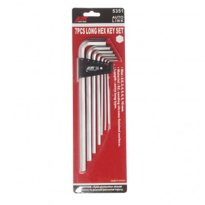 Набор угловых ключей HEX 2.5-10мм удлиненных 7ед. 5351 JTC Набор угловых ключей HEX 2.5-10мм удлиненных 7ед. 5351 JTC
