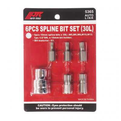 Набір біт 10мм SPLINE M5-M12 6од. 5365 JTC Набір біт 10мм SPLINE M5-M12 6од. 5365 JTC