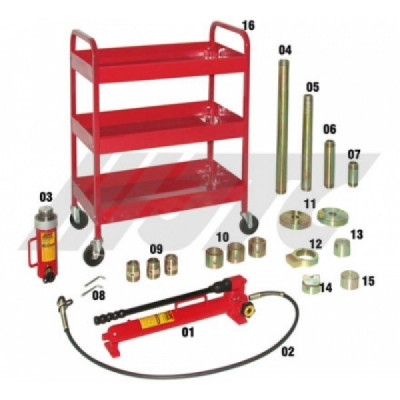Комплект для рихтування кузова гідравлічний 20т 16од. HB2050 JTC Комплект для рихтування кузова гідравлічний 20т 16од. HB2050 JTC