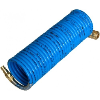 Шланг витой полиуретановый с быстросъемом 6.5*10мм 10м HUBR651010-BD JTC-1 Шланг витой полиуретановый с быстросъемом 6.5*10мм 10м HUBR651010-BD JTC-1